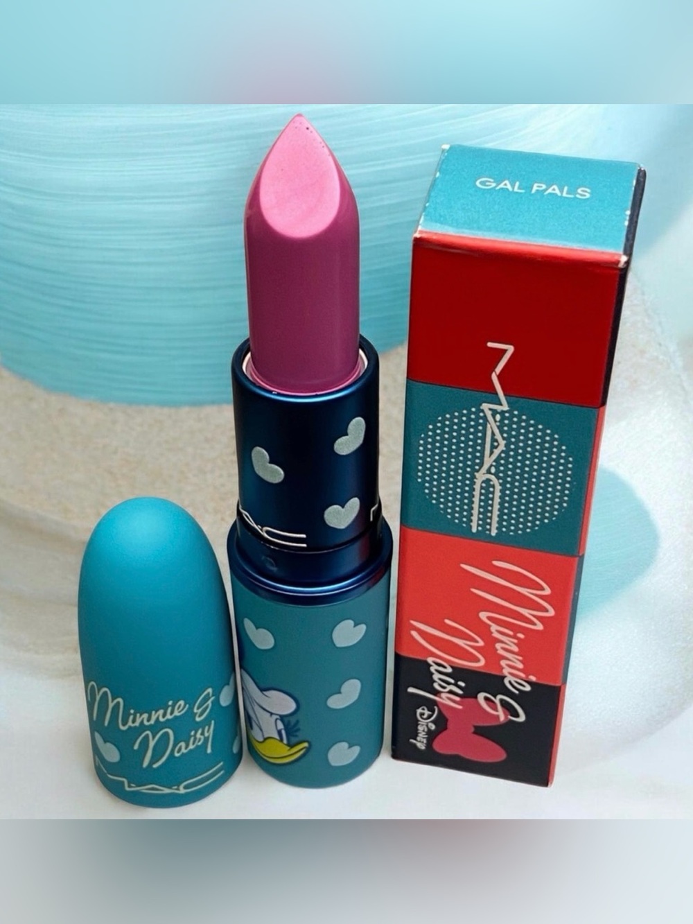 MAC x Disney Minnie and Daisy Lustreglass Sheer-Shine Lipstick in GAL PALS NIB - Picture 5 of 11